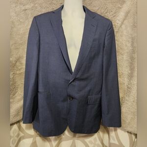 BROOKS BROTHERS 1818 REGENT Mens 40R Wool Blazer, Blue fine-check plaid Classic